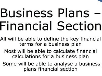Business Plans - Financial Section