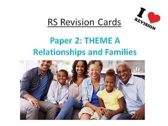 REVISION CARDS - AQA A GCSE RS - Paper 2: Relationships & Families