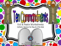 Ten Commandments Cut & Paste Worksheets for Kids - Catholic