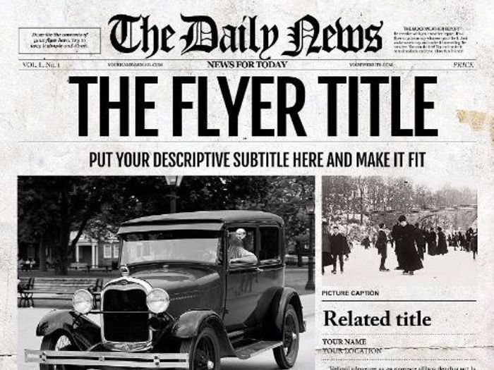 free newspaper template illustrator