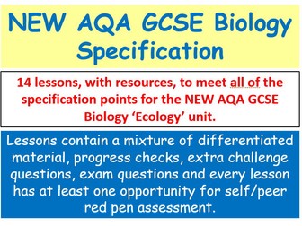 NEW AQA GCSE Biology - 'Ecology' lessons '