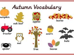 Autumn Vocabulary Topic Words Mat | Teaching Resources