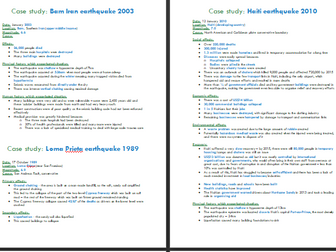 New Edexcel Geography A Level - Tectonic Processes and Hazards case studies