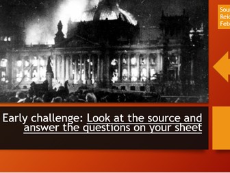 How did Hitler rise to power and deal with opposition? Reichstag fire and Enabling Act.