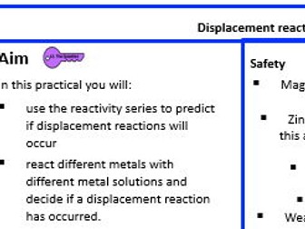 KS3 Displacement reactions Write-Up