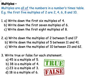 Finding Multiples Worksheet