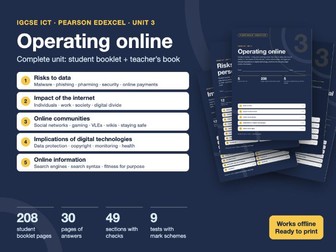 IGCSE ICT Edexcel Unit 3 Operating Online: Student Booklet + Teacher's Answers