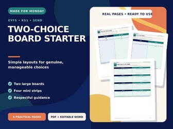 Two-Choice Board Starter - EYFS SEND Visual Communication Support