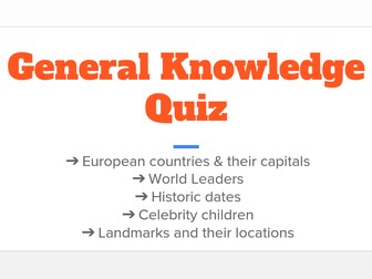 4 x General Knowledge Pub Quiz / House Quiz / Pop Quiz