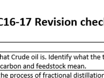 Revision checklist CC16-17