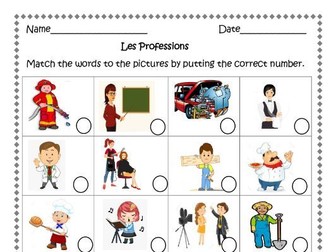 French Jobs ( Les Professions) 11 Distance Learning Worksheets.