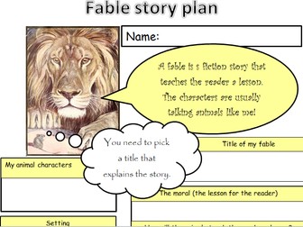KS1 & 2 Fable planning template.