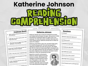 Katherine Johnson Reading Comprehension for Gr 3 - 5 | Black History Month