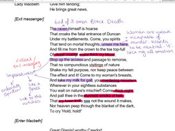 Macbeth Act 1 Annotations | Teaching Resources