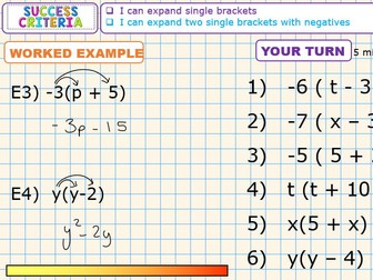 Expanding Single Brackets PowerPoint Lesson KS3-KS4