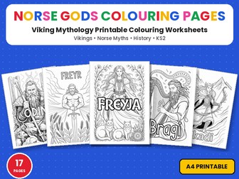 Norse Gods Colouring Pages | Viking Mythology Printable Colouring Page Worksheets | KS2 History