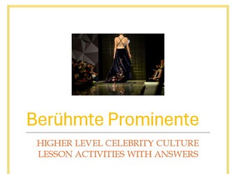 AQA German New GCSE Higher Celebrity Culture Lesson activities booklet