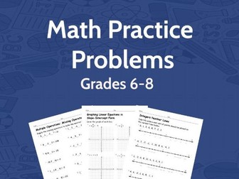 Pre-Algebra Skills Grades 6-8, Exponents, Roots, Negative Numbers, Coordinate ..