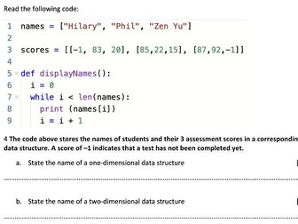 IGCSE Computer Science Programming Test and Answers