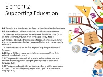 Element 2 T Level Education and Early Years