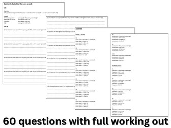 Wave speed calculation questions and answers