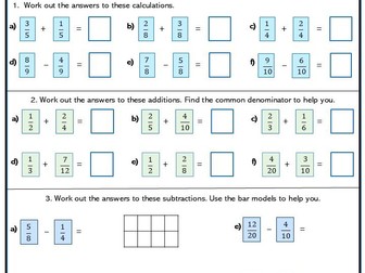 Add and Subtract Fractions