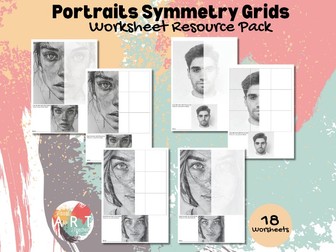 Tonal Portraits Symmetry Grids Worksheets