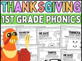 Thanksgiving Phonics Activities | November Morning Work First Grade