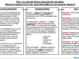 A-Level History Essay Structure Guide (Edexcel, Paper 1, Route G - Germany 1918-1989)