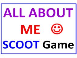 All About Me SCOOT Game (Cards, Grid, Lesson Plan Included)
