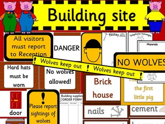 The Three Little Pigs BUILDING SITE role play pack