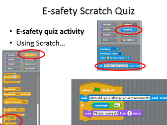Scratch e-safety quiz builder instructions
