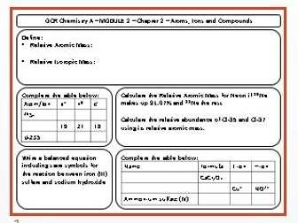 OCR AS and A-Level Chemistry: Module 2 Revision Sheets