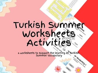 Turkish Summer Worksheets Activity