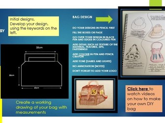 Year 9 Bag  design development - learning maps