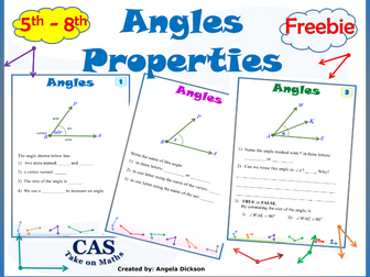 Angle Properties and Naming Angles (FREEBIE)