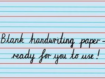 Handwriting paper blue background