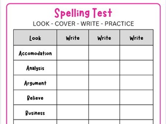 Spelling Test (KS4)