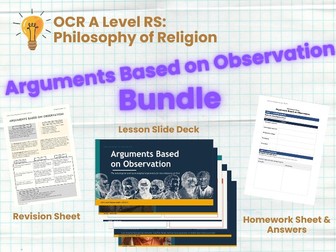 OCR A Level Religious Studies | Philosophy of Religion H573/01 | Arguments Based on Observation