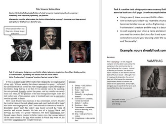 KS3 Gothic cover worksheets