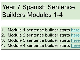 Year 7 Spanish Sentence builders