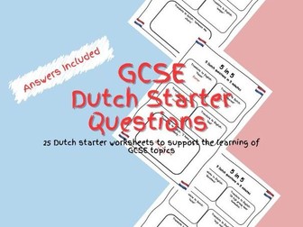 GCSE Dutch Starter Questions Worksheets PDF
