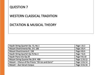 WJEC As LEVEL MUSIC - Western Classical Dictation Question 7 Practice Questions
