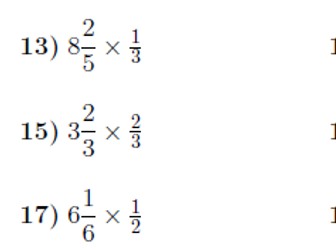 Multiplying Whole Numbers Fractions And Mixed Numbers Worksheets Multiplying Fractions And Mixed Numbers Worksheet With Solutions