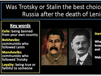 Stalin or Trotsky who should succeed Lenin? Lesson