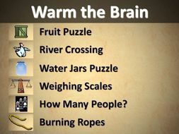 Warm The Brain: Fun Logical Problem Solving Starters