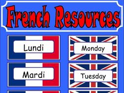 French Days And Months Display Flashcards And Banner Classroom Ks1