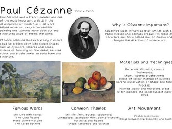 Paul Cézanne Artist Info Sheet