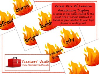 Great Fire Of London Vocabulary Display