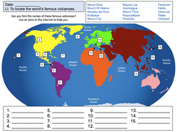 Volcanoes - KS2 - Locating the world's famous volcanoes by eddiebray ...